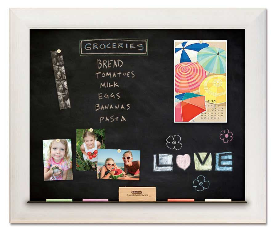 36" x 30" Chalkboard - Weston Driftwood White frame