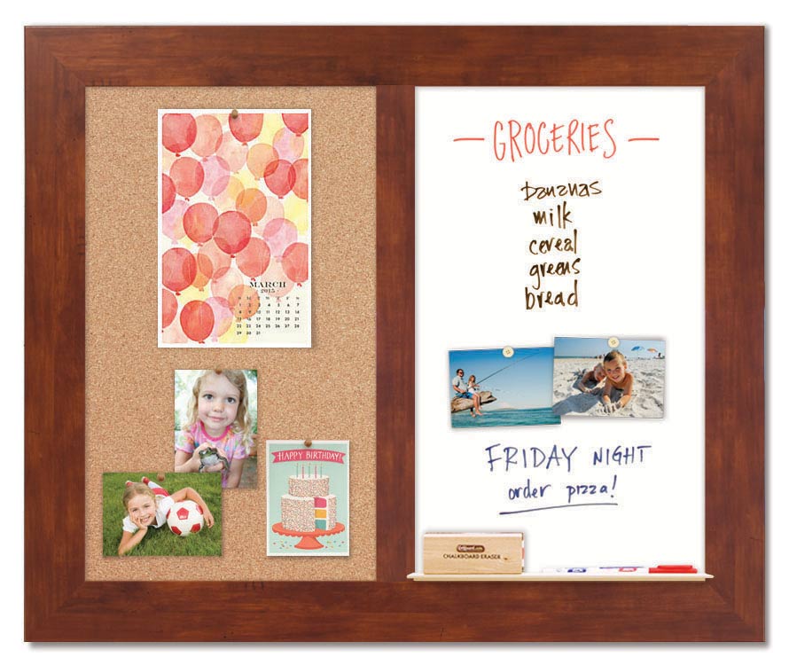 36" x 30" Dry Erase Combo Board - Honey/Cork