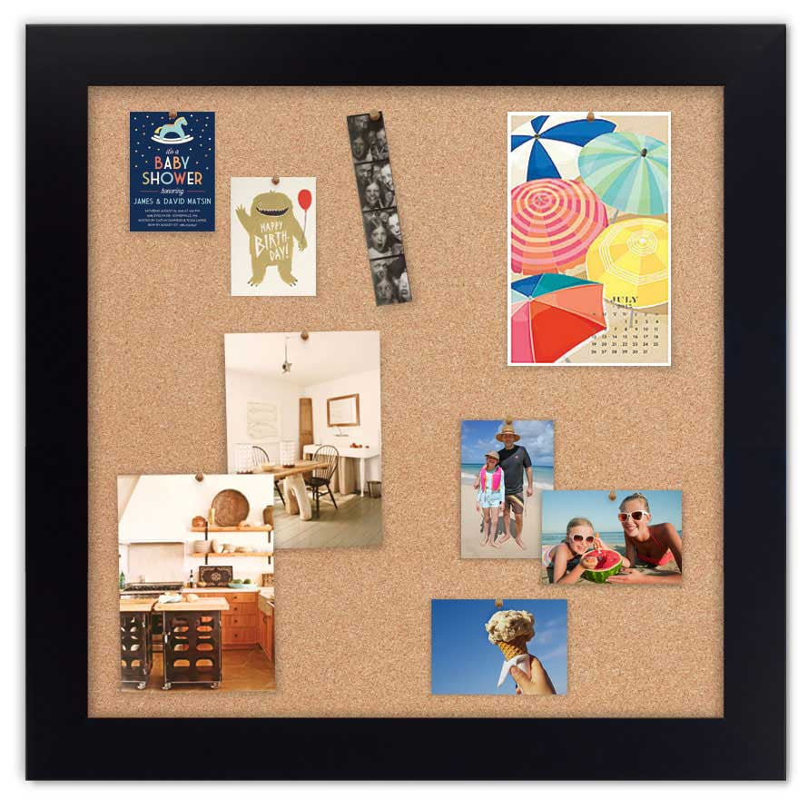 36" x 36" Cork Board - Black frame