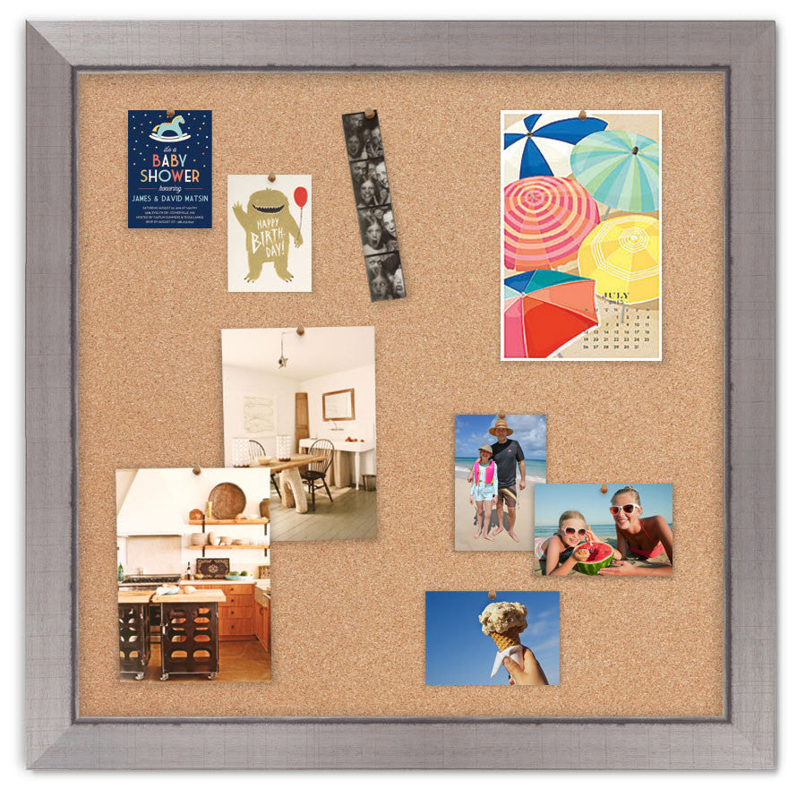 36" x 36" Cork Board - Drexall Silver frame