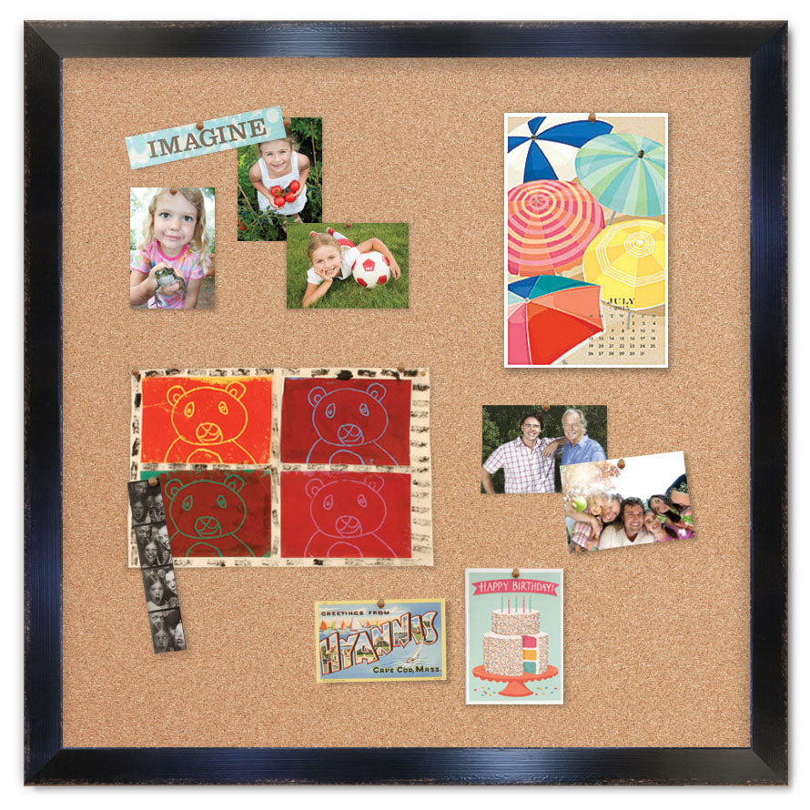 36" x 36" Cork Board - Trevi Espresso frame