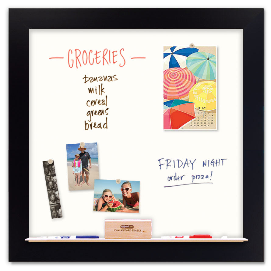 36" x 36" White Board - Black Frame