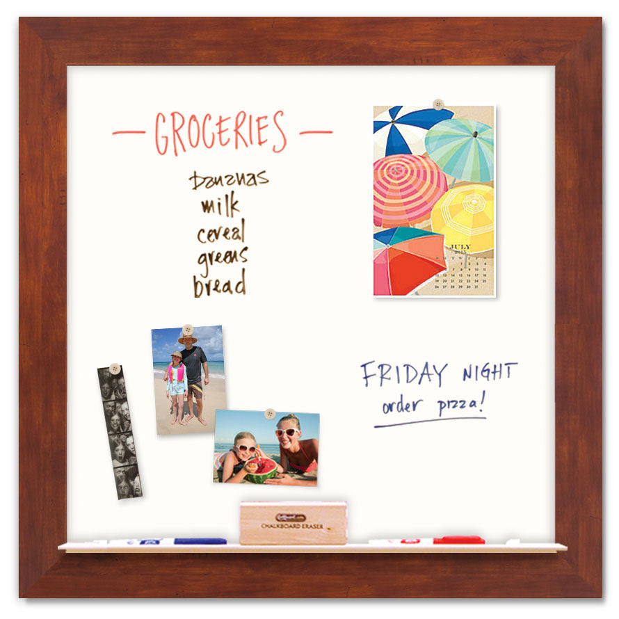 36" x 36" White Board - Honey Frame