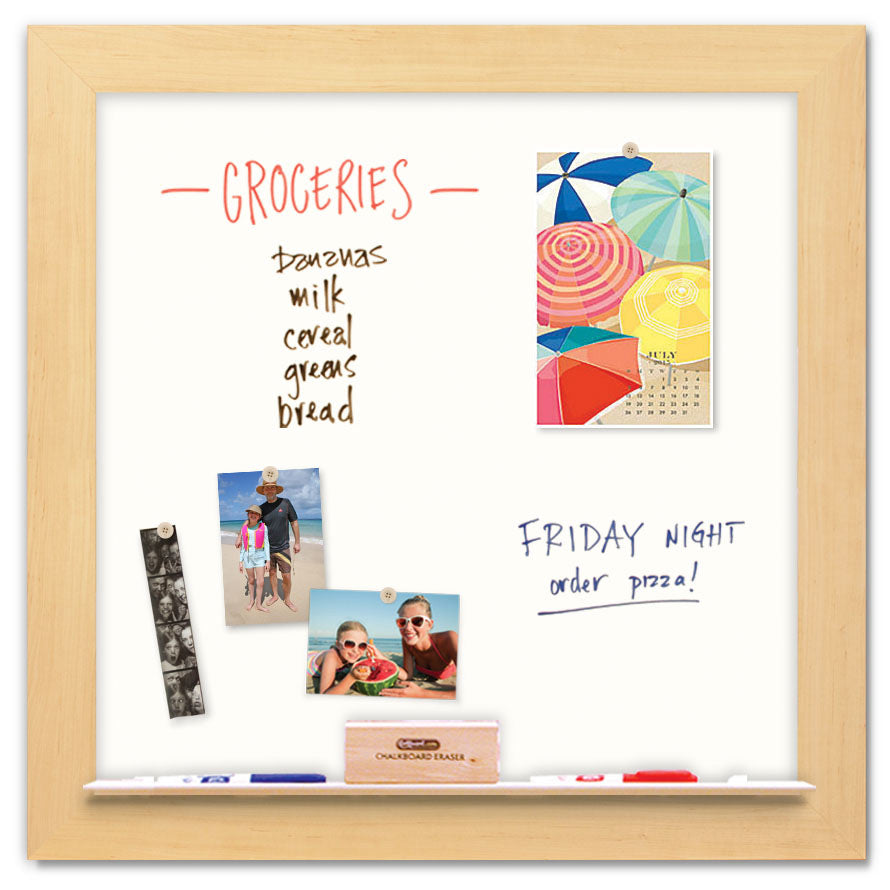 36" x 36" White Board - Maple Frame