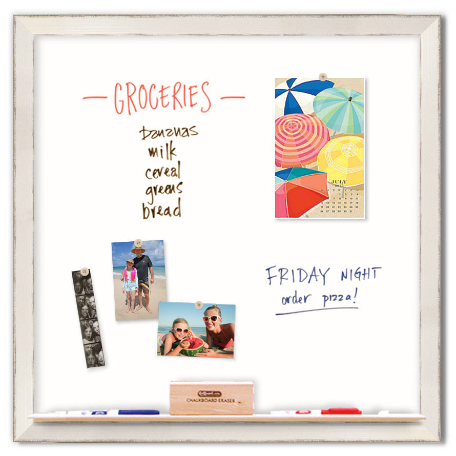 36" x 36" White Board - Trevi Cream Frame