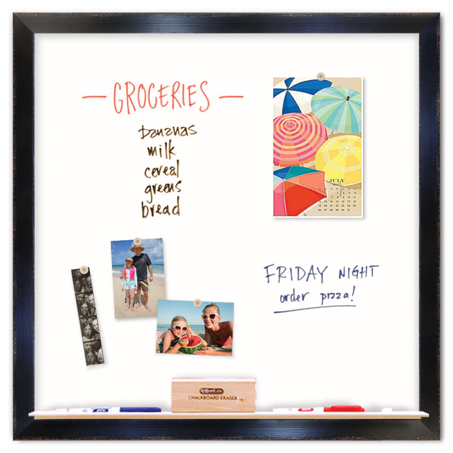 36" x 36" White Board - Trevi Espresso Frame