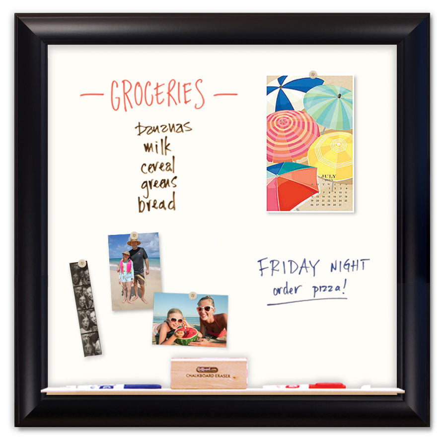 36" x 36" White Board - Weston Black Frame