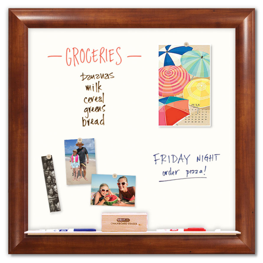 36" x 36" White Board - Weston Honey Frame