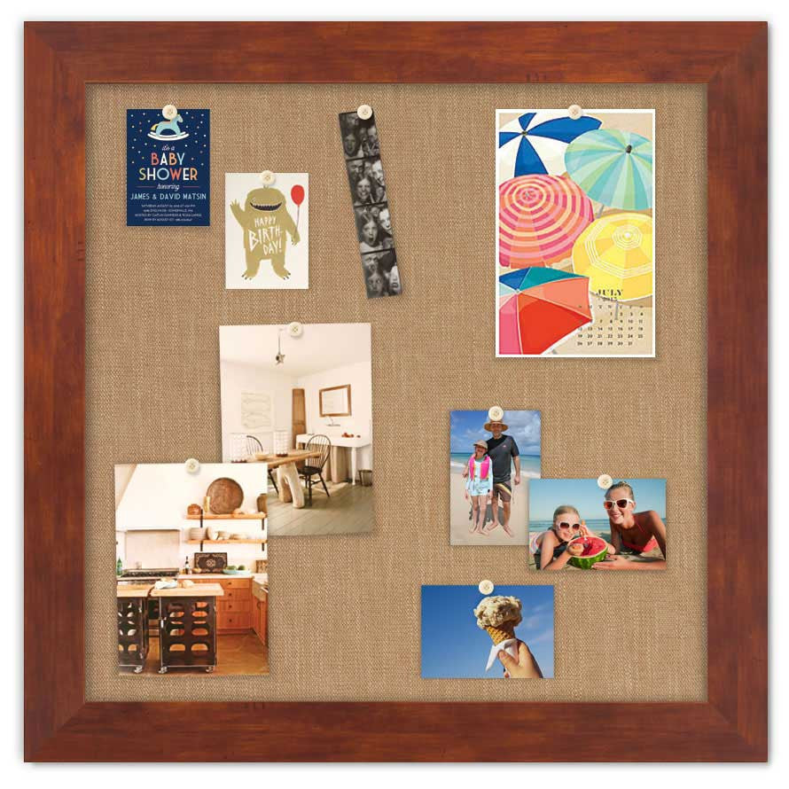 36" x 36" Framed Magnet Board - Honey/ Wheat