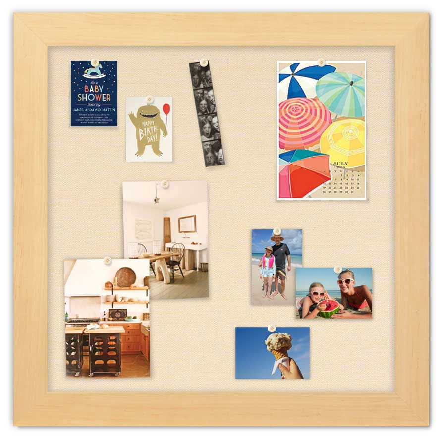 36" x 36" Framed Magnet Board - Maple/ Ivory