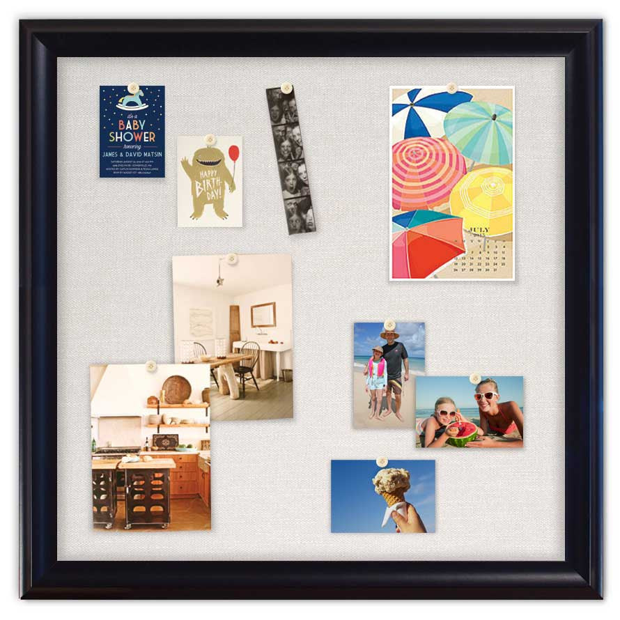 36" x 36" Framed Magnet Board - Sutton Black/ Ash