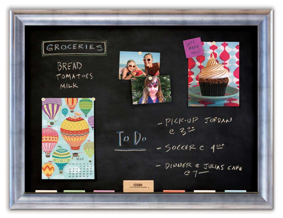 42" x 32" Chalkboard - Sutton Silver frame