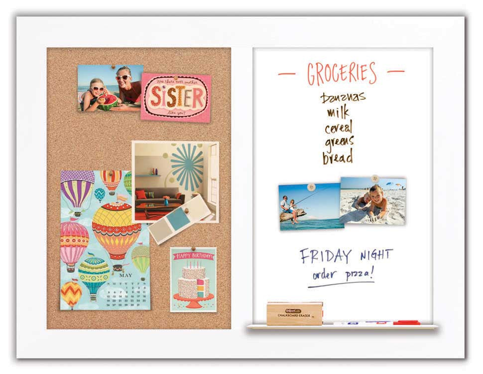 42" x 32" Dry Erase Combo Board - White/Cork