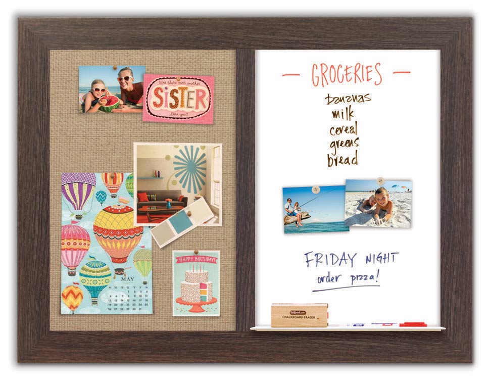 42" x 32" Dry Erase Combo Board - Boardwalk/Burlap