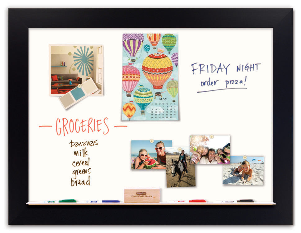 42" x 32" White Board - Black Frame