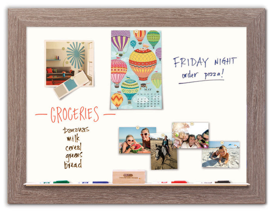 42" x 32" White Board - Driftwood Frame