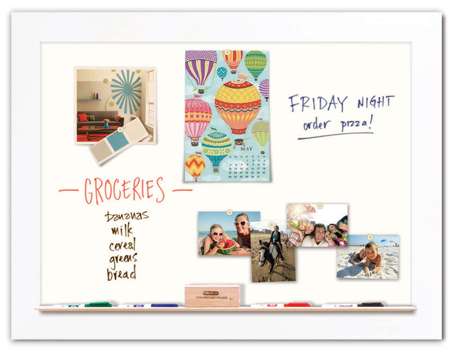 42" x 32" White Board - White Frame