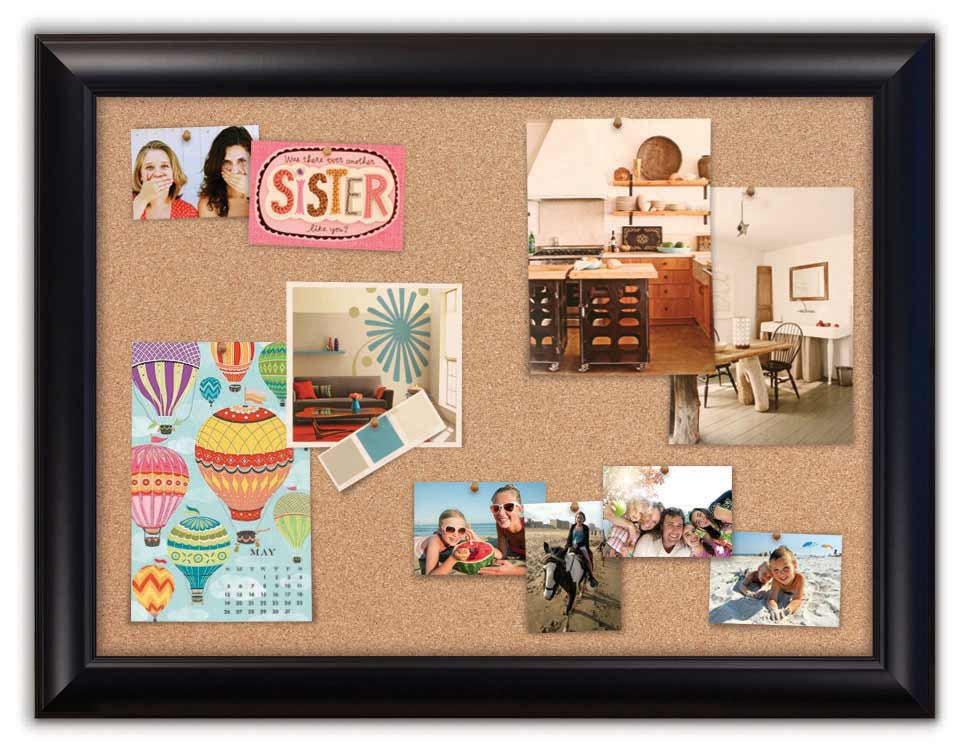 42" x 32" Cork Board - Weston Black frame