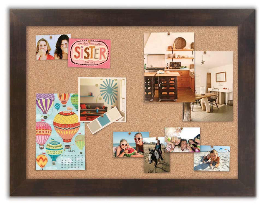 42" x 32" Cork Board - Espresso frame