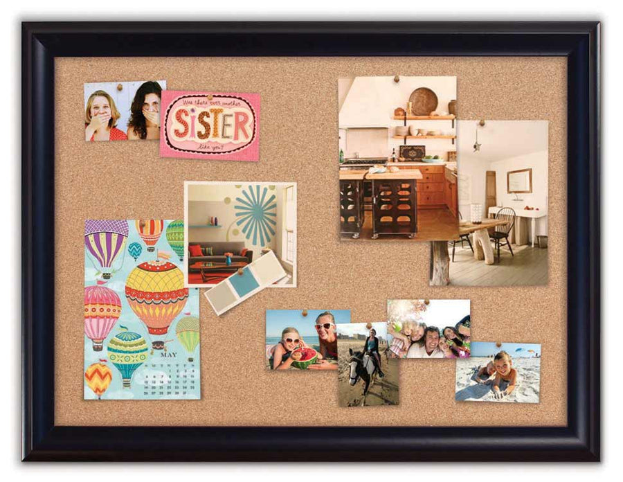 42" x 32" Cork Board - Sutton Black frame