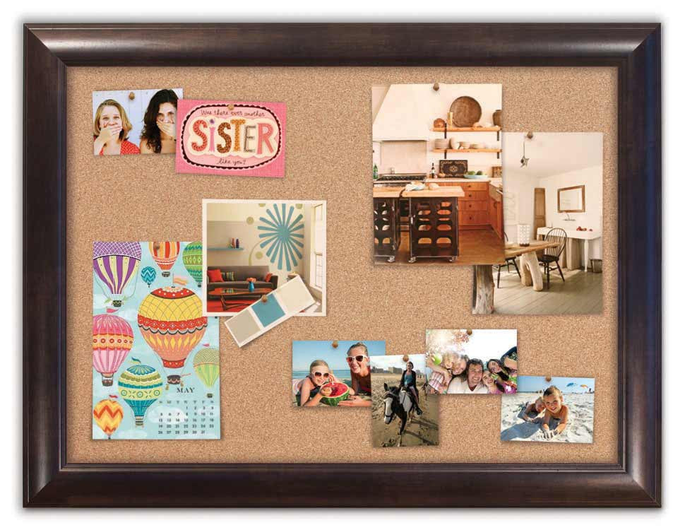 42" x 32" Cork Board - Weston Espresso frame