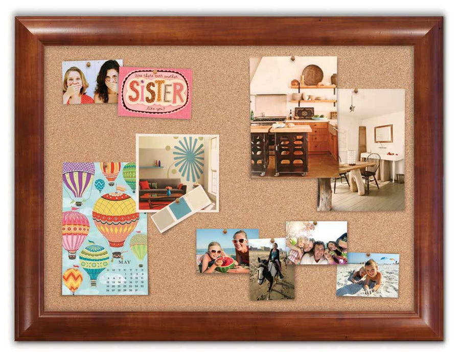 42" x 32" Cork Board - Weston Honey frame