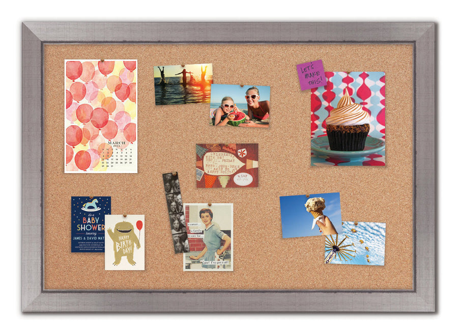 48"x 34" Cork Board - Drexall Silver frame