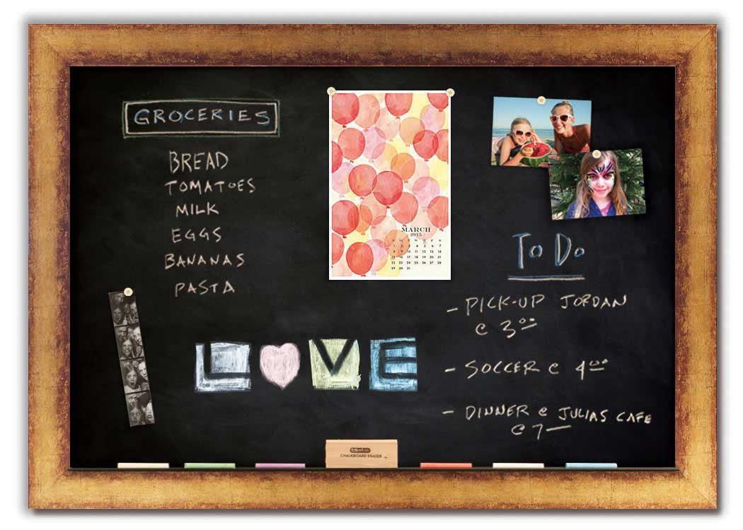 48" x 34" Chalkboard - Gold frame