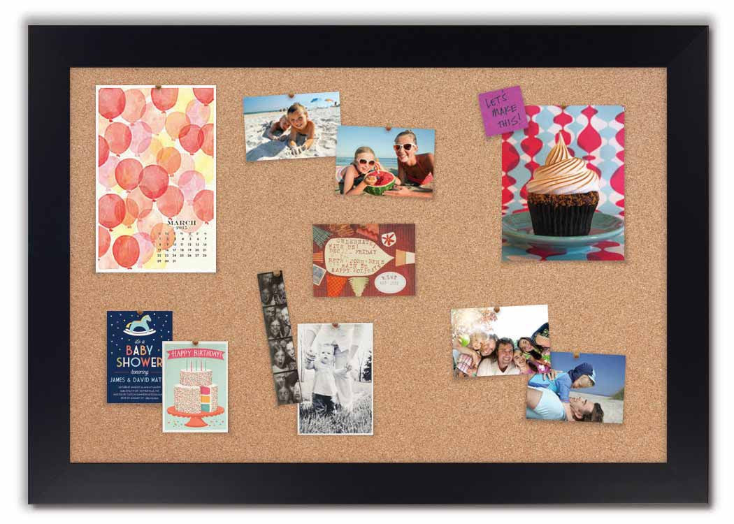 48"x 34" Cork Board - Black frame