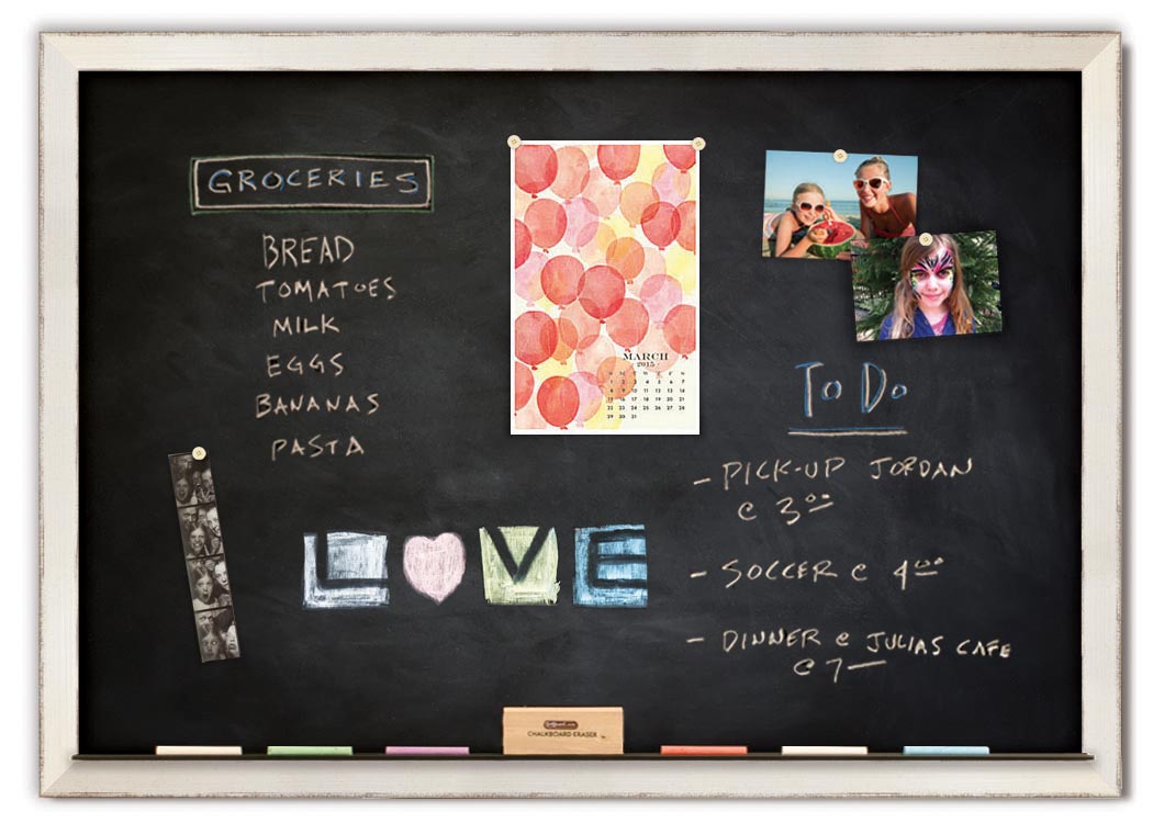 48" x 34" Chalkboard - Trevi Cream frame