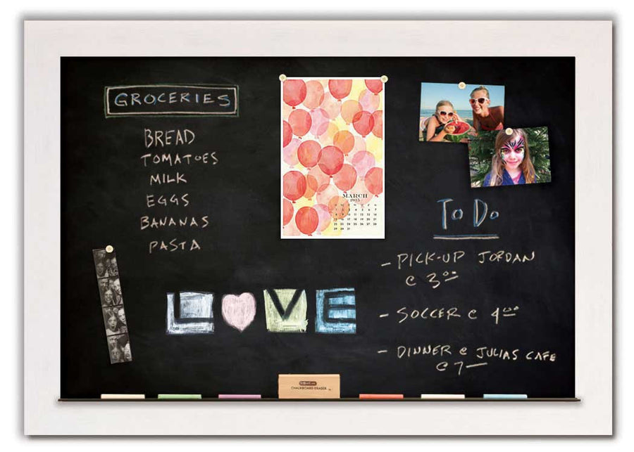 48" x 34" Chalkboard - Driftwood White frame