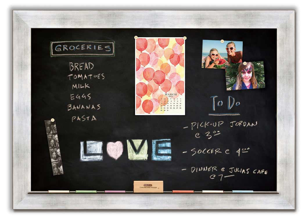 48" x 34" Chalkboard - Torino Silver frame