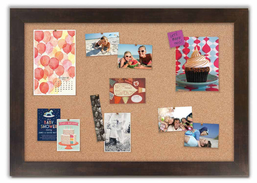 48"x 34" Cork Board - Espresso frame