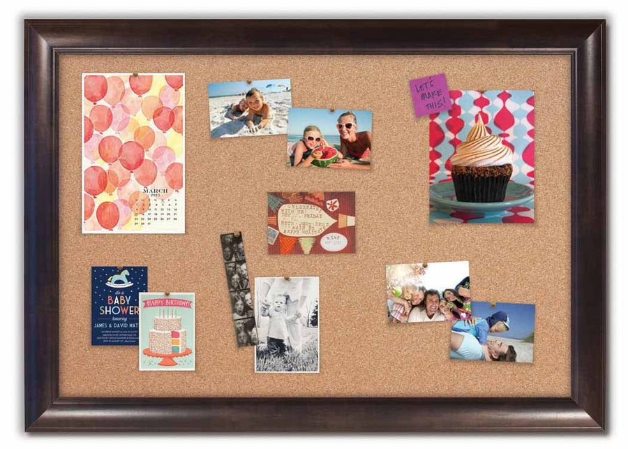 48"x 34" Cork Board - Weston Espresso frame