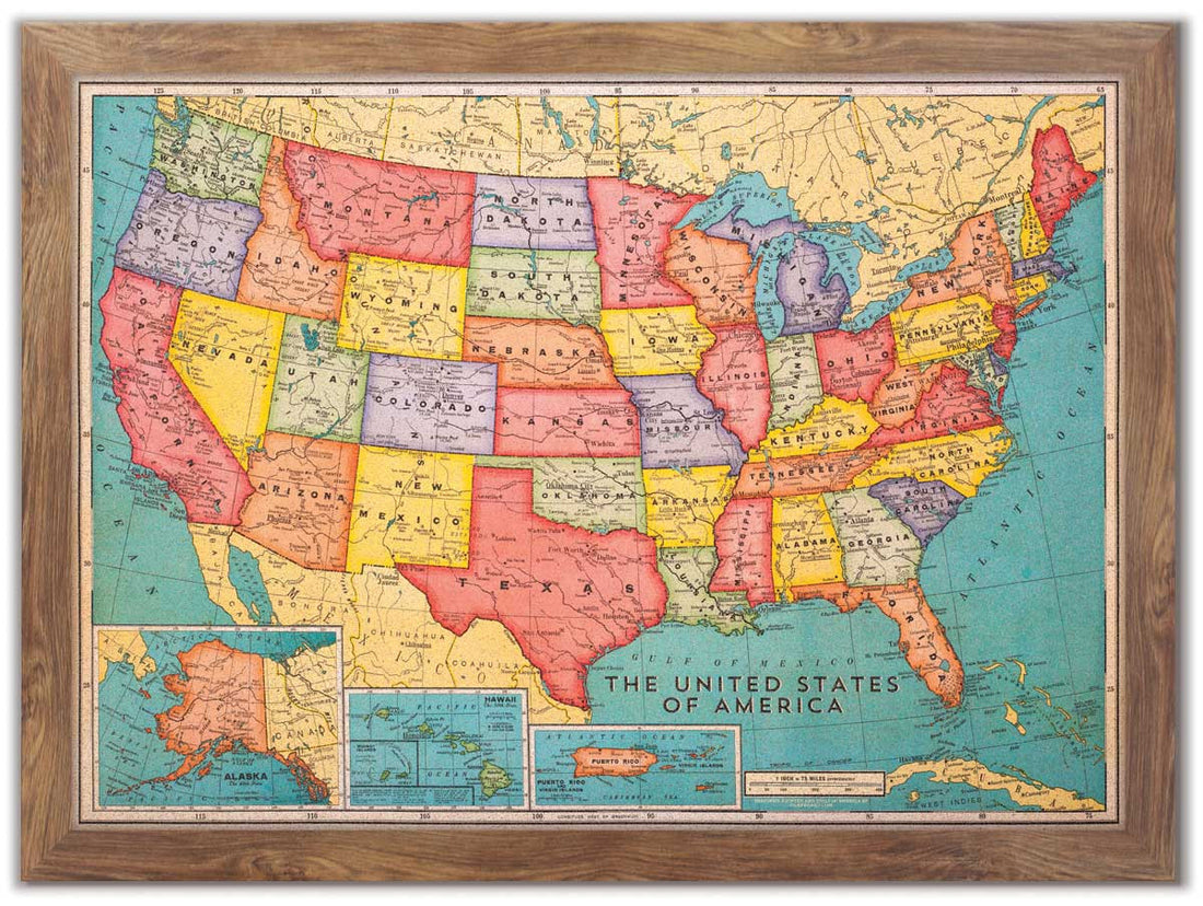 Custom Vintage Map Magnets, Set, You Pick the Locations, Map Gifts