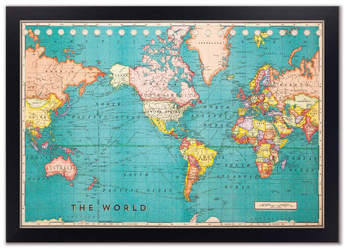 World Map Cork Board Pins, Round Head Push Pins Maps